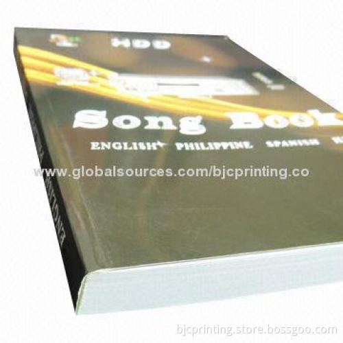 Notch binding book printing service, gloss and matte lamination finish